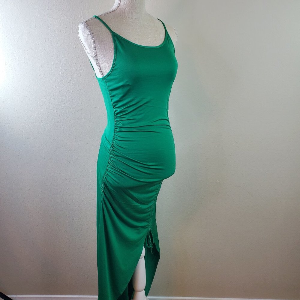 Absolutely Love It Green Spaghetti Strap Body Con Dress